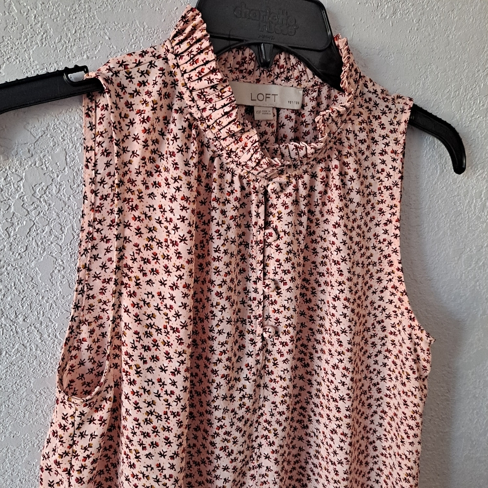 Pink Womens Sleeveless Shirt Burgundy Floral SummerTank Top/Cami - Picture 2 of 7
